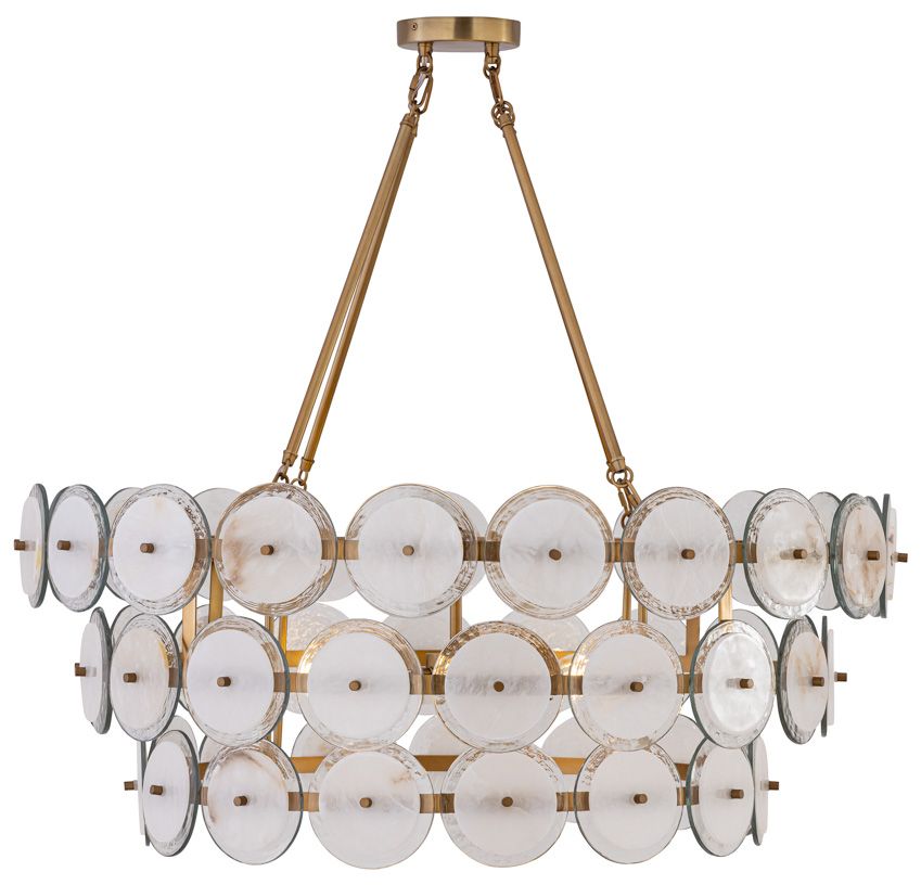 Minka Lavery Kintrel 6-Light 36.5-in Legacy Brass Pendant with Glass Discs