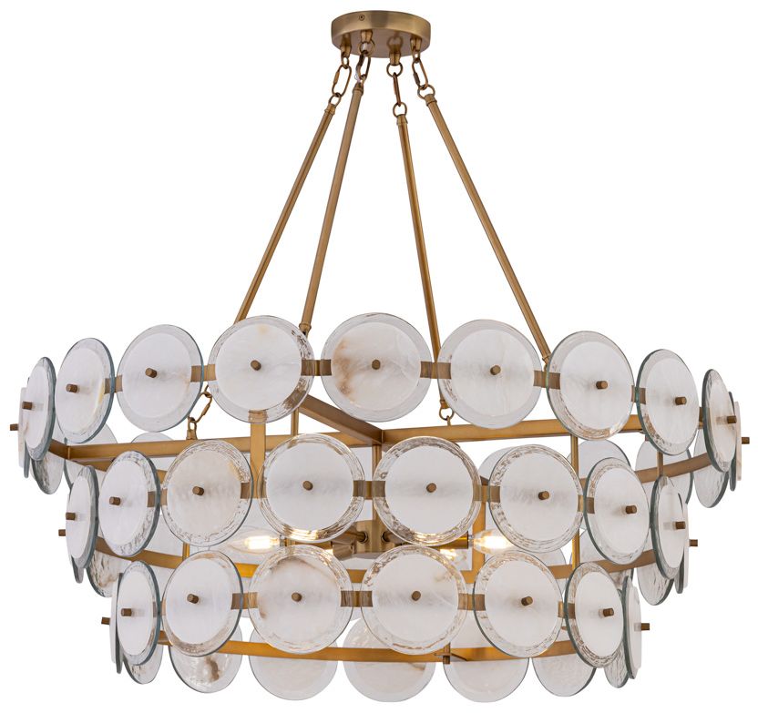 Minka Lavery Kintrel 6-Light 36.5-in Legacy Brass Pendant with Glass Discs