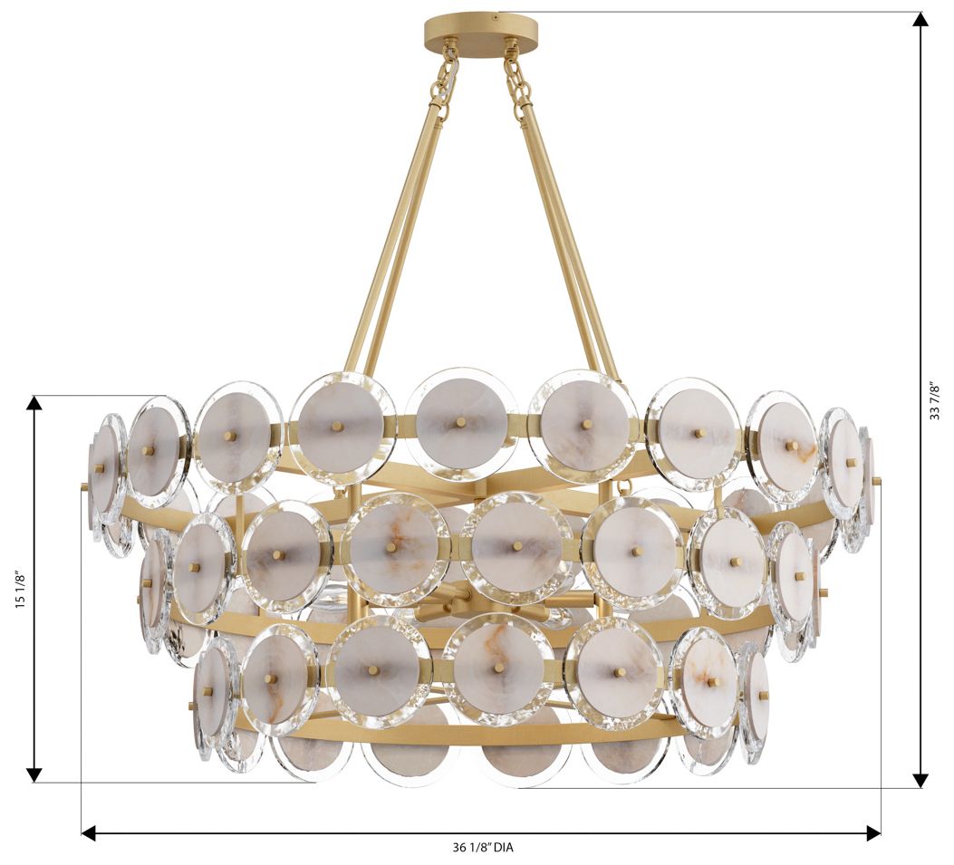 Minka Lavery Kintrel 6-Light 36.5-in Legacy Brass Pendant with Glass Discs