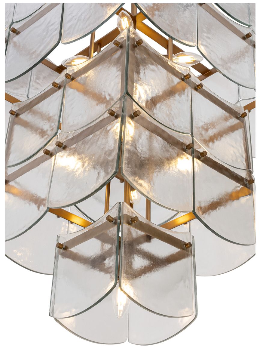 Minka Lavery Kiori 9-Light 22.75-in Legacy Brass Pendant with Glass Shade