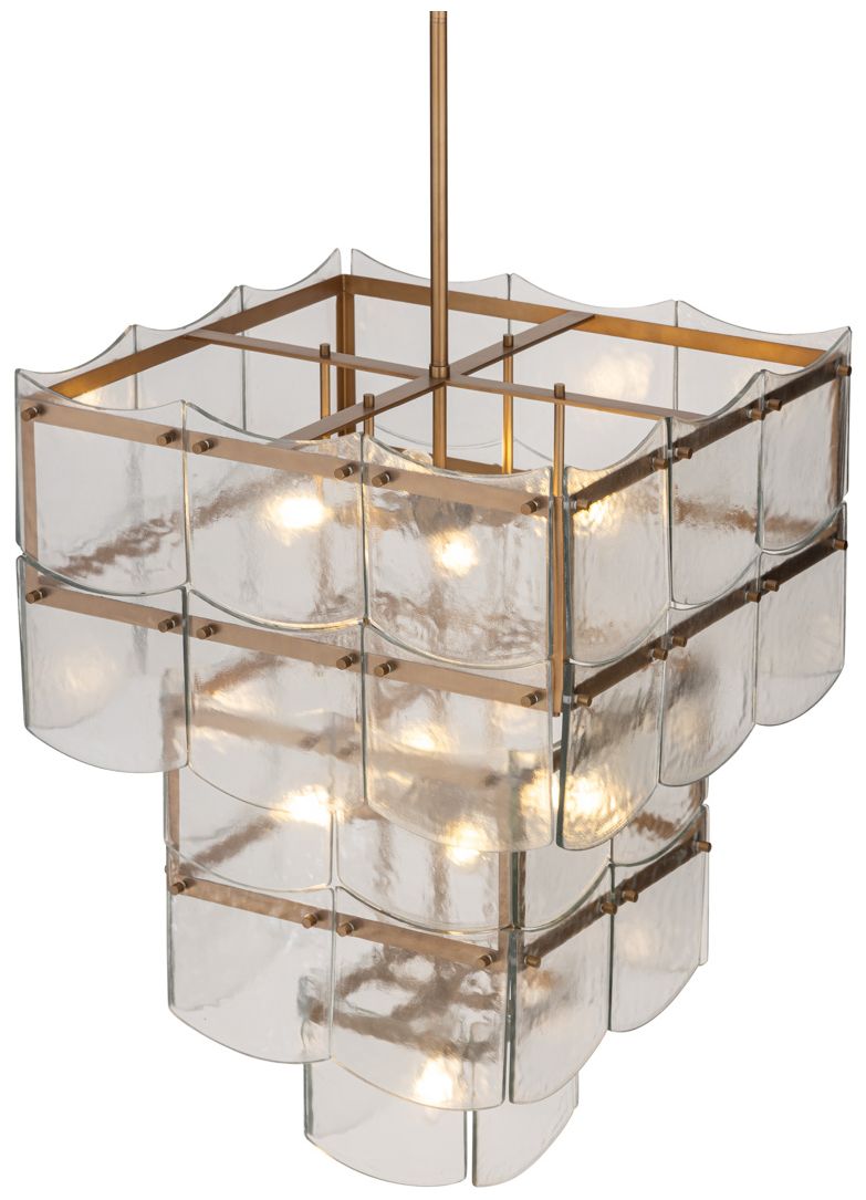 Minka Lavery Kiori 9-Light 22.75-in Legacy Brass Pendant with Glass Shade