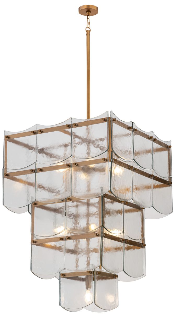 Minka Lavery Kiori 9-Light 22.75-in Legacy Brass Pendant with Glass Shade