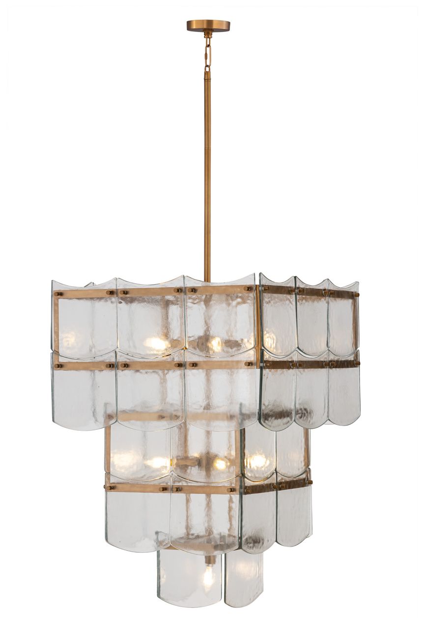 Minka Lavery Kiori 9-Light 22.75-in Legacy Brass Pendant with Glass Shade