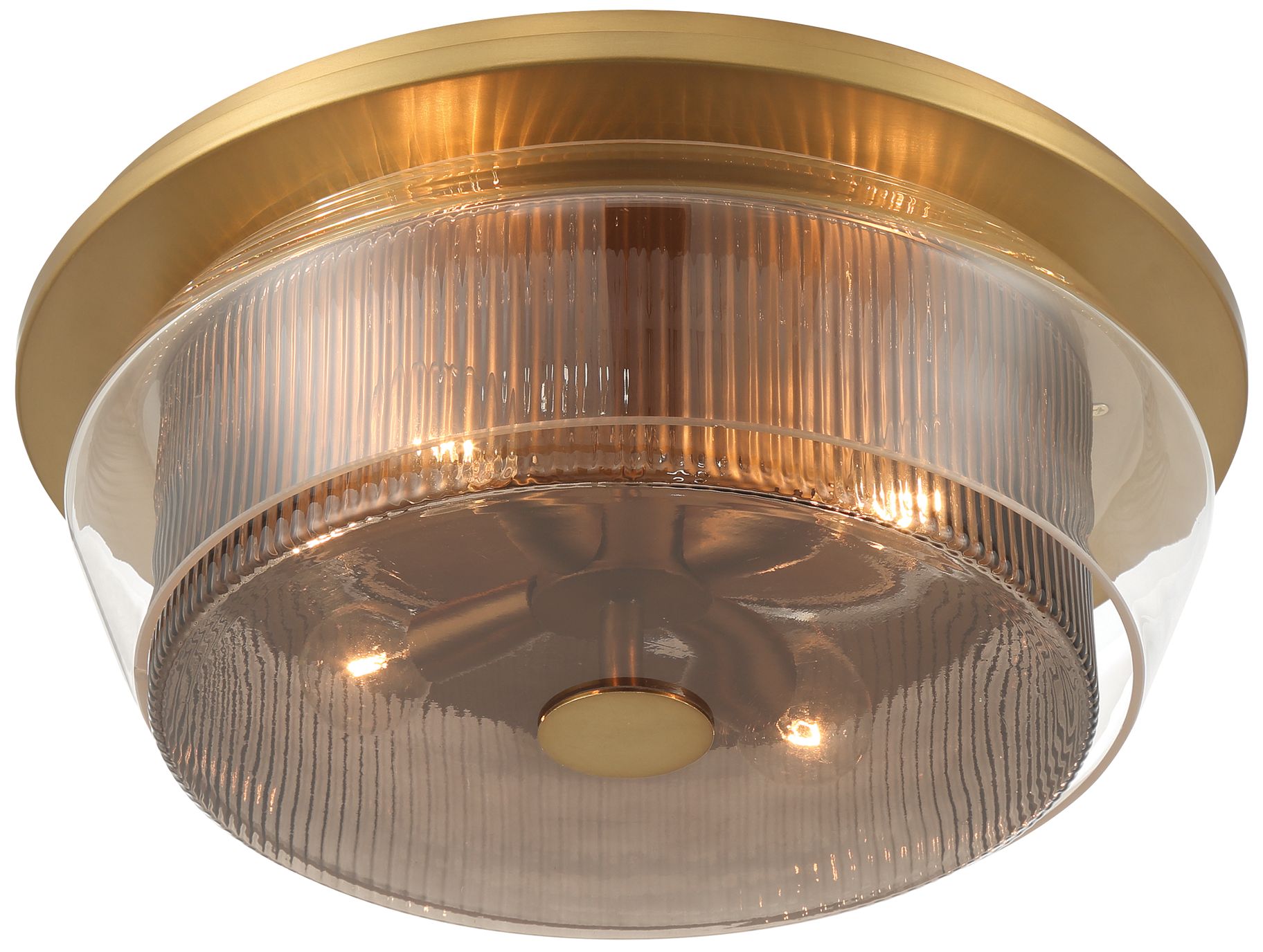 Minka Lavery Kiruna 4-Light 17-in Legacy Brass Flush Mount with Glass Shade