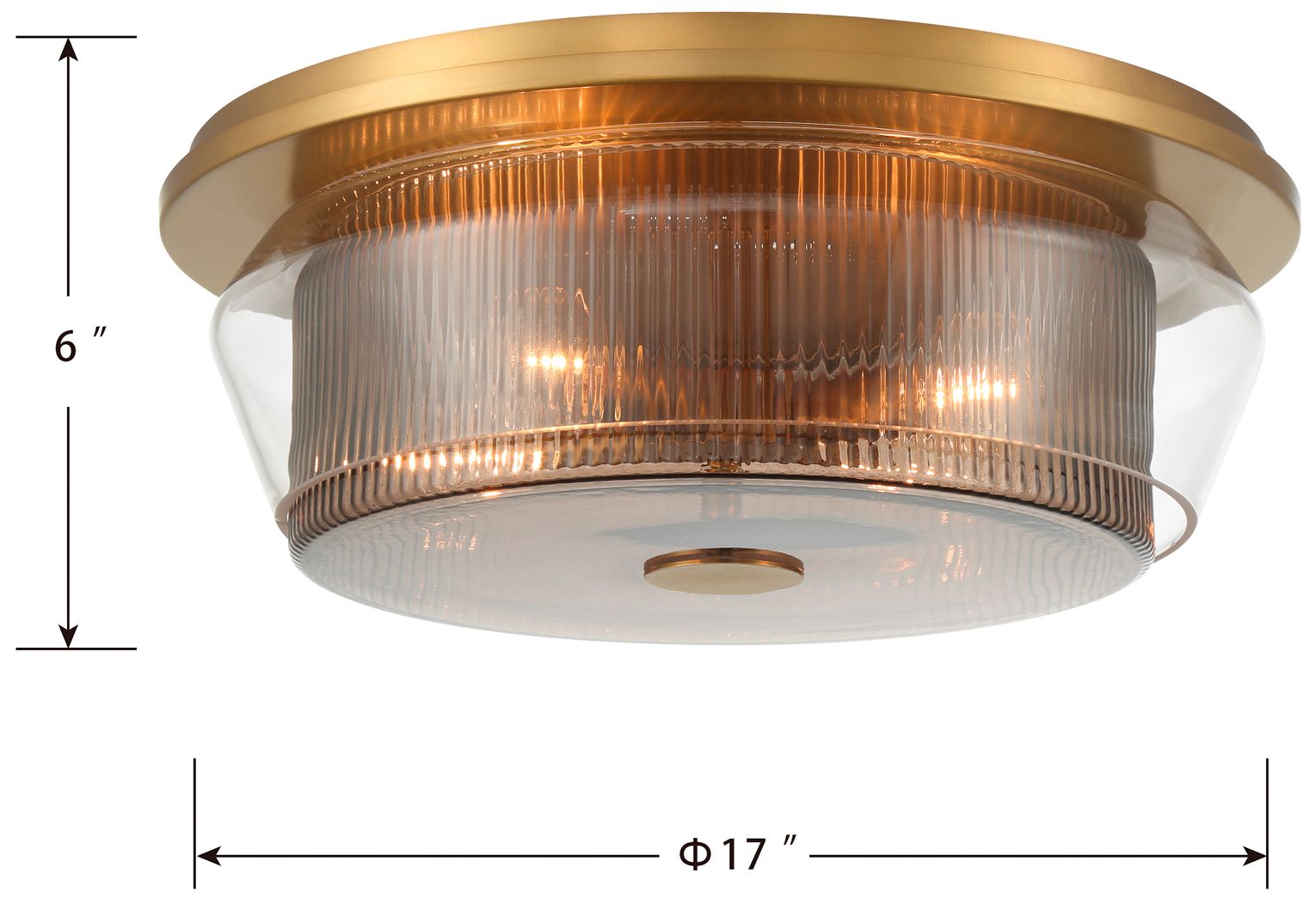 Minka Lavery Kiruna 4-Light 17-in Legacy Brass Flush Mount with Glass Shade