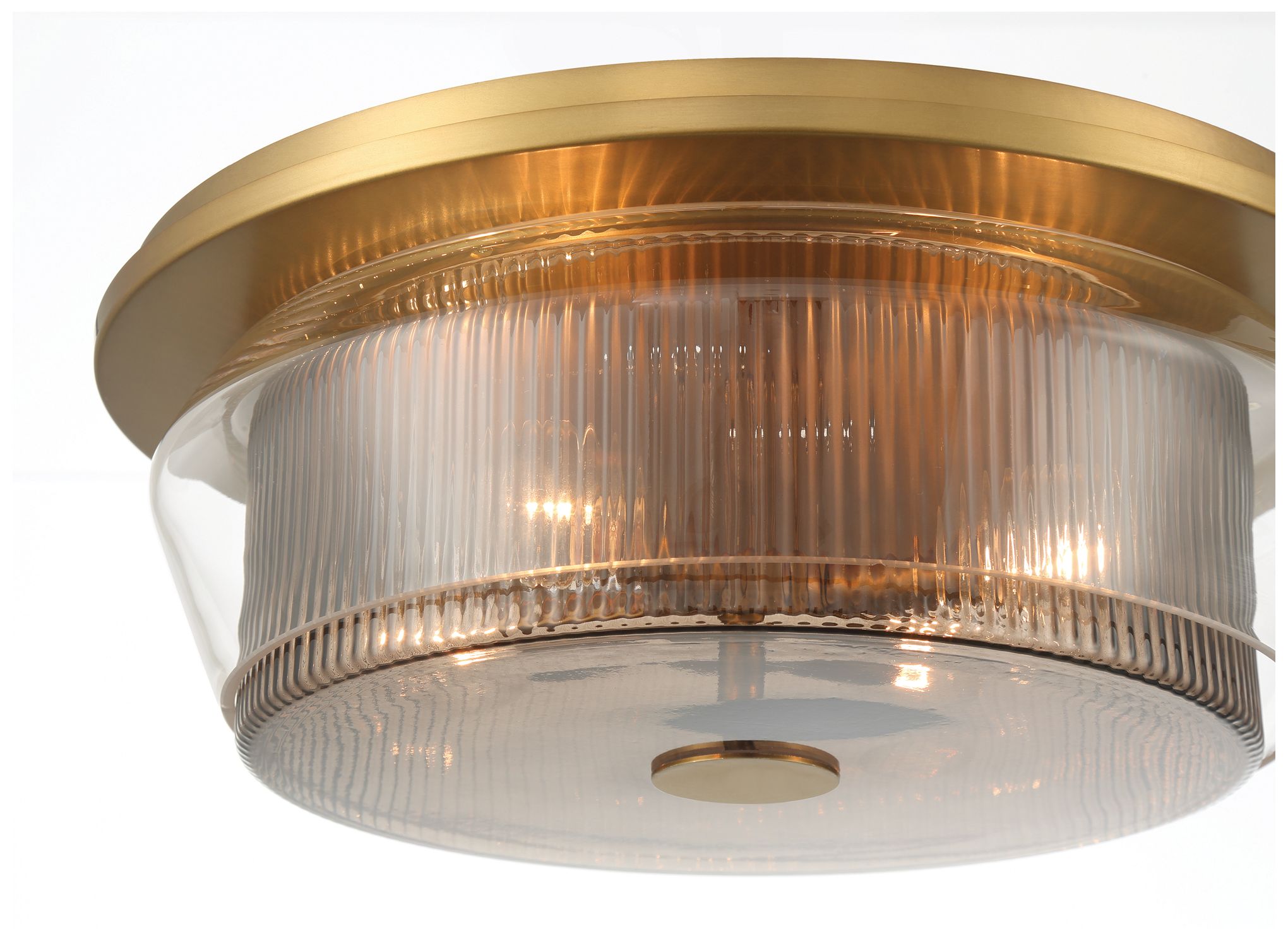 Minka Lavery Kiruna 4-Light 17-in Legacy Brass Flush Mount with Glass Shade