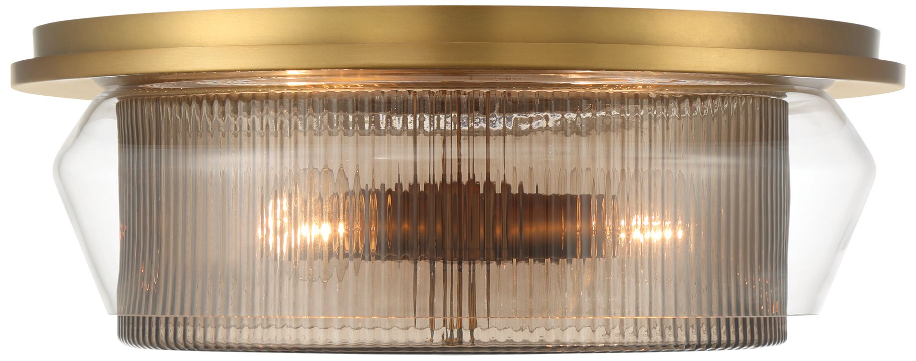 Minka Lavery Kiruna 4-Light 17-in Legacy Brass Flush Mount with Glass Shade