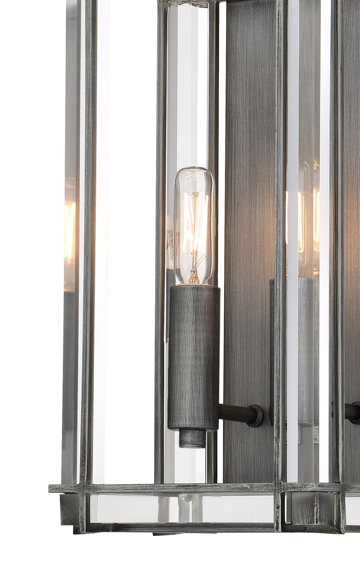 Image 2 Minka-Lavery Langen Square 2-Light Antique Nickel Wall Sconce more views