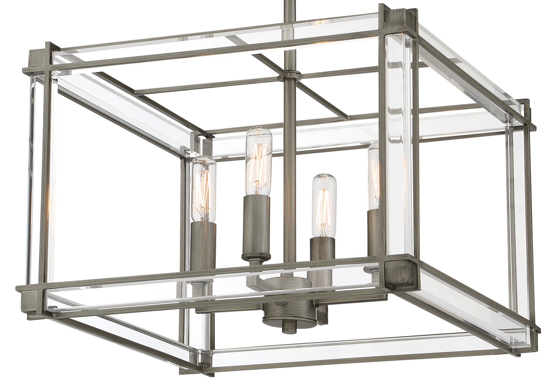 Image 3 Minka-Lavery Langen Square 4-Light Antique Nickel Semi-Flush more views