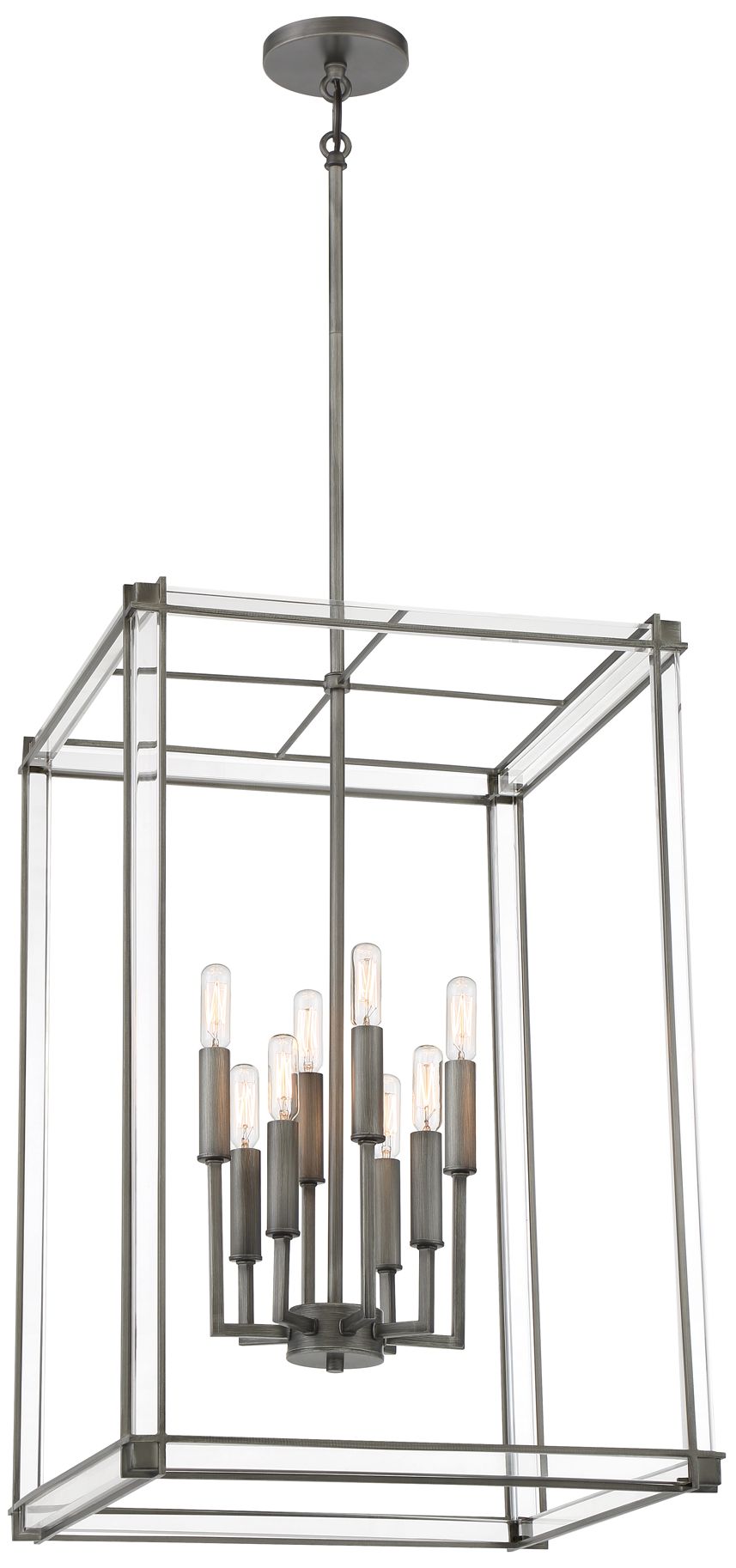 Minka-Lavery Langen Square 8-Light Antique Nickel Pendant