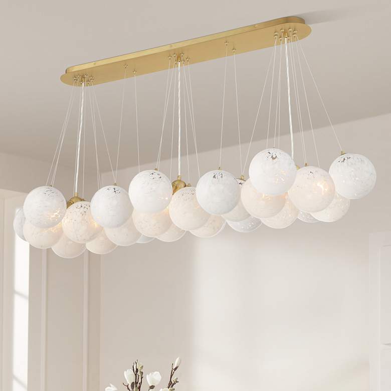 Image 1 Minka-Lavery Langford 12-Light 54.75-in Brass Indoor Island Chandelier