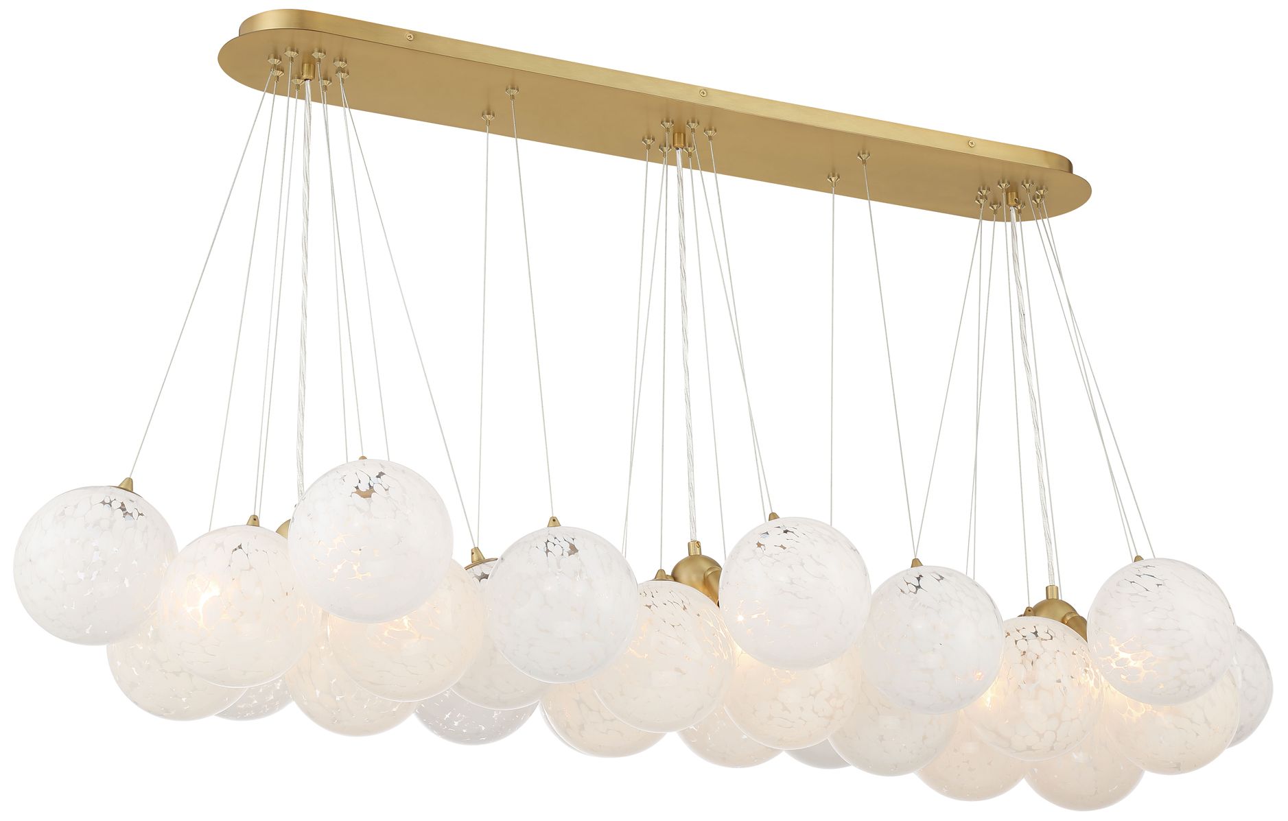 Image 2 Minka-Lavery Langford 12-Light 54.75-in Brass Island Chandelier with Shades