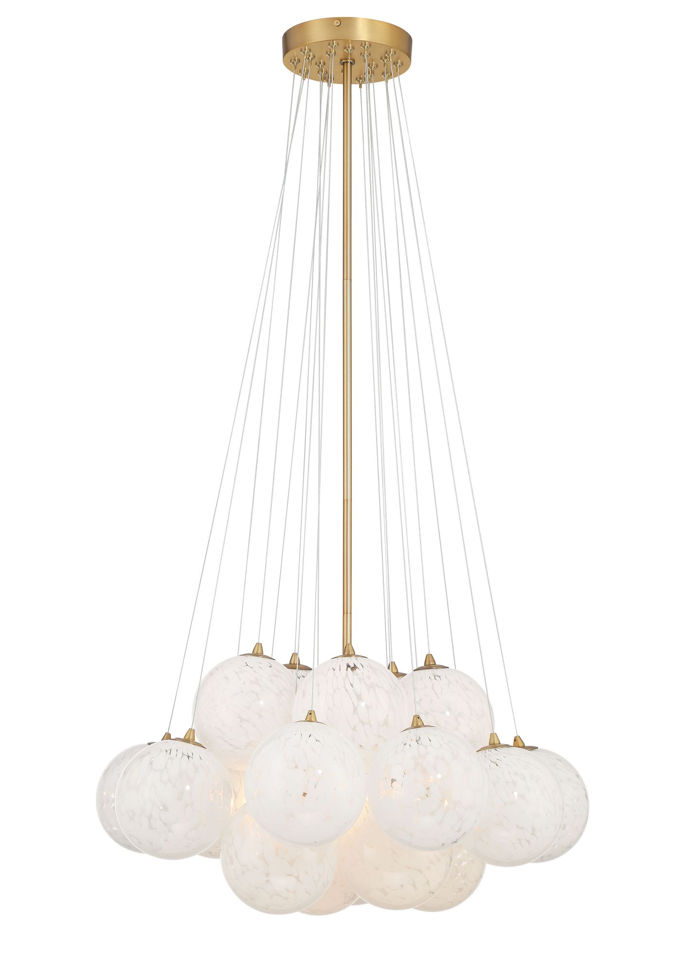 Image 3 Minka-Lavery Langford 5-Light 25-in Legacy Brass Pendant with Glass Shades more views