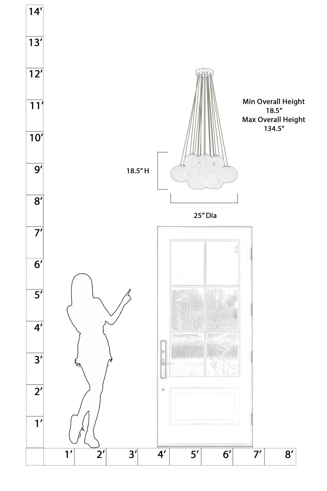 Image 5 Minka-Lavery Langford 5-Light 25-in Legacy Brass Pendant with Glass Shades more views