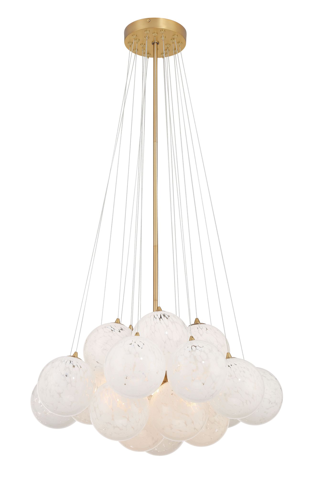 Minka-Lavery Langford 5-Light 25-in Legacy Brass Pendant with Glass Shades