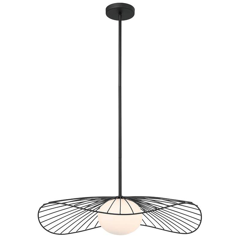 Image 1 Minka Lavery Langley 1-Light 24-in Dark Matte Black Indoor Pending Lighting