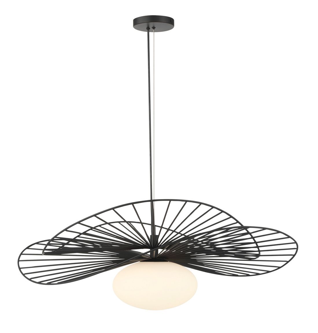 Image 3 Minka Lavery Langley 1-Light 32.25-in Dark Black Pendant with Glass Shade more views