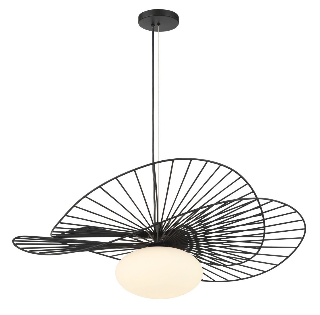 Image 7 Minka Lavery Langley 1-Light 32.25-in Dark Black Pendant with Glass Shade more views