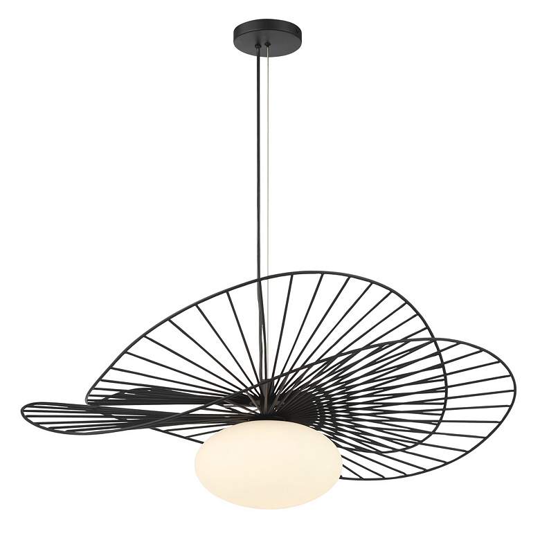 Image 2 Minka Lavery Langley 1-Light 32.25-in Dark Matte Black Pending Lighting more views