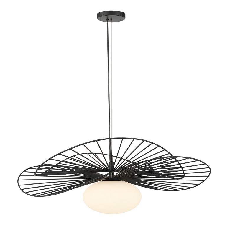 Image 3 Minka Lavery Langley 1-Light 32.25-in Dark Matte Black Pending Lighting more views