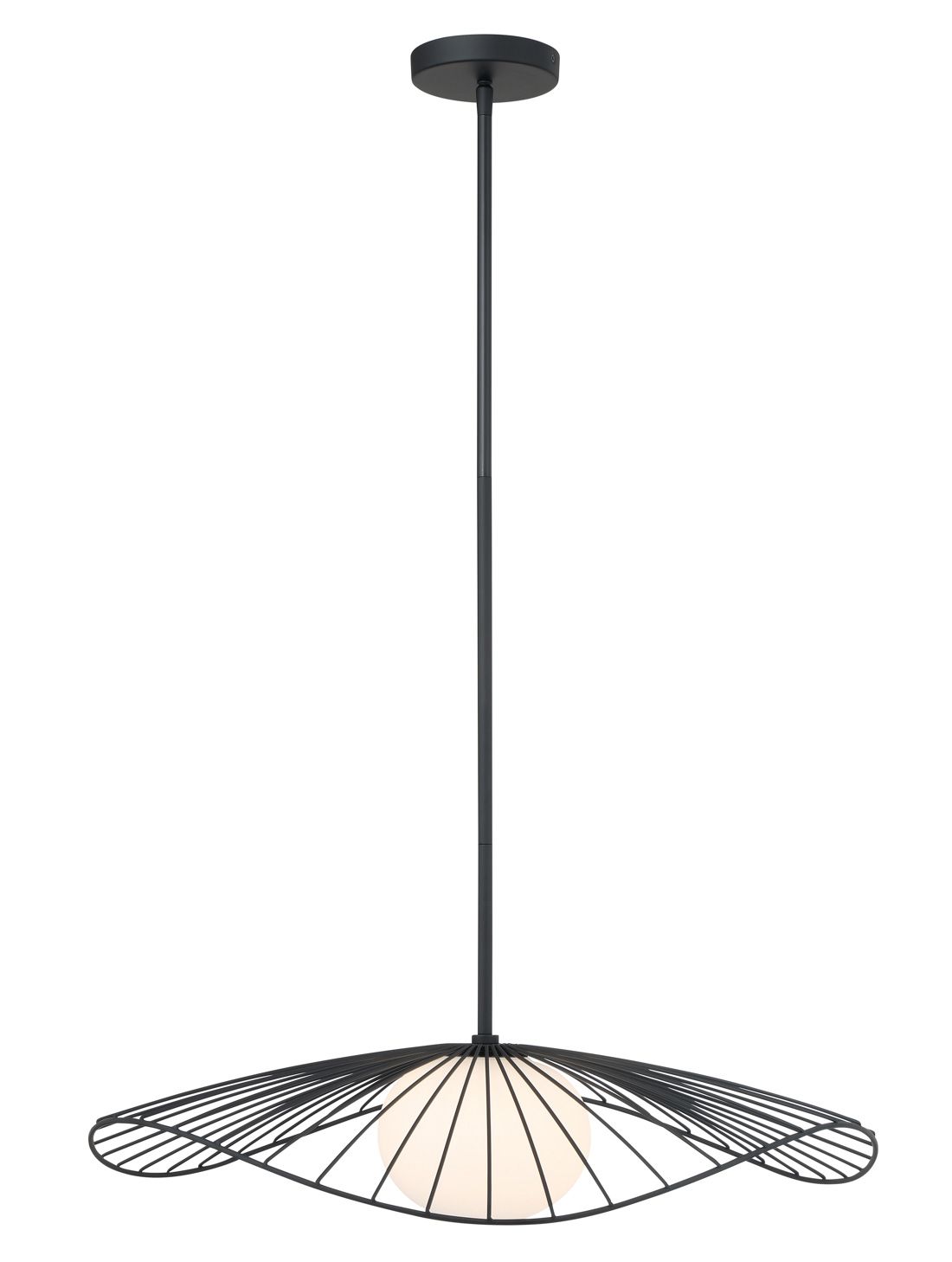 Image 3 Minka Lavery Langley 1-Lt 24-in Dark Matte Black Pendant with Glass Shade more views