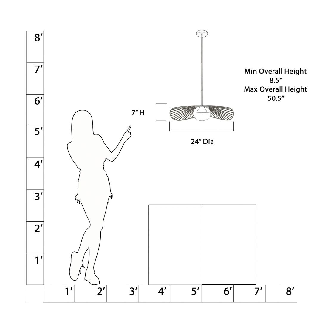 Image 5 Minka Lavery Langley 1-Lt 24-in Dark Matte Black Pendant with Glass Shade more views