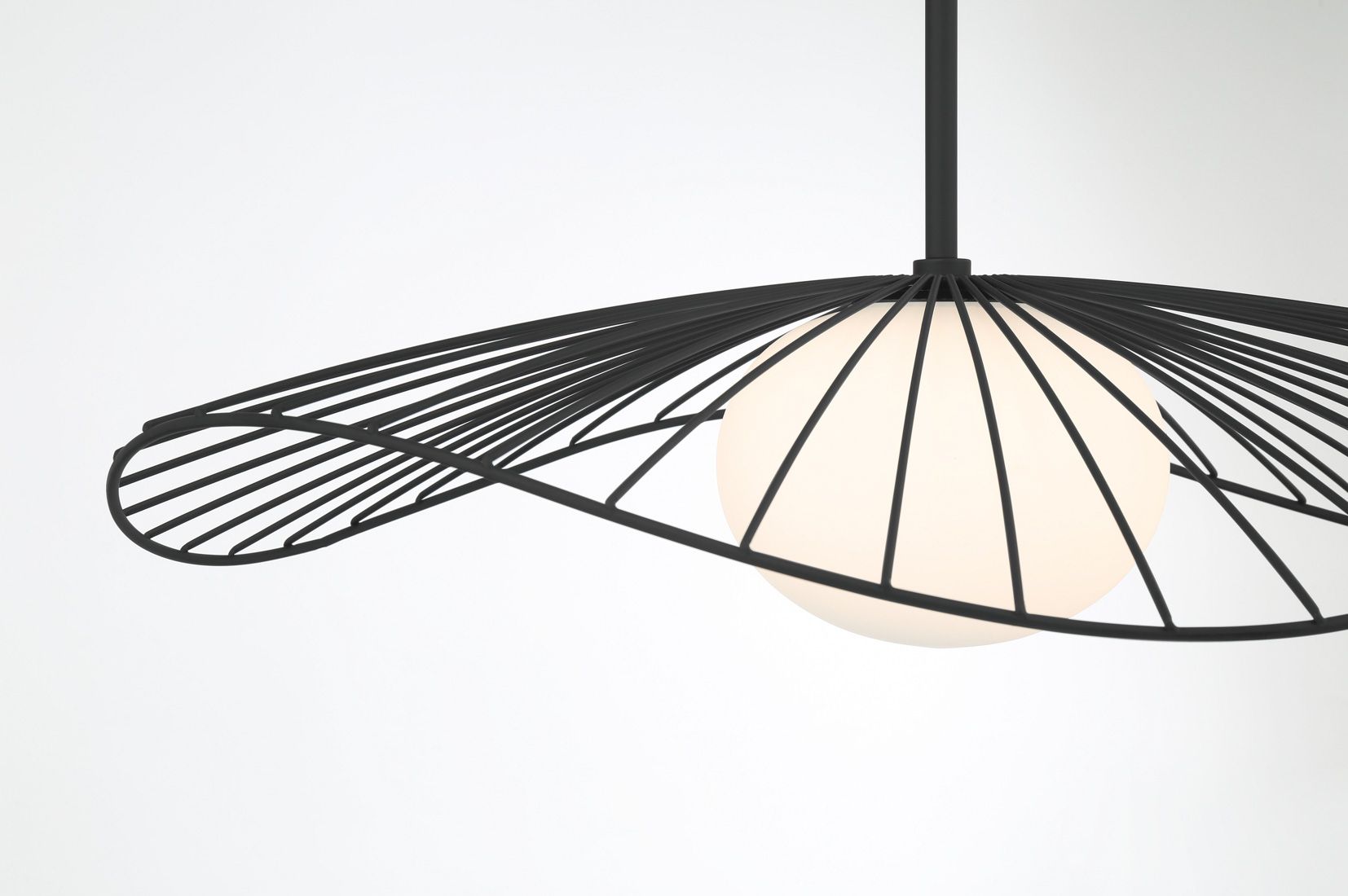 Minka Lavery Langley 1-Lt 24-in Dark Matte Black Pendant with Glass Shade