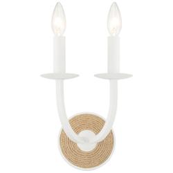 Minka-Lavery Lanton 2-Light Sand White with Natural Rope Wall Sconce