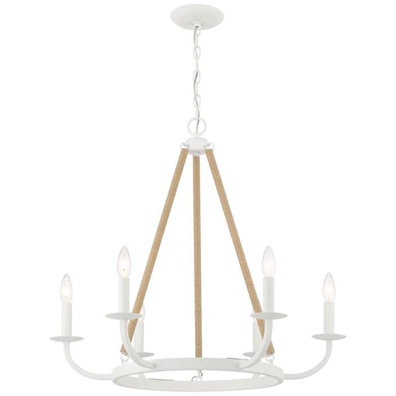 Image 1 Minka Lavery Lanton 28" Sand White Natural Rope 6-Light Chandelier