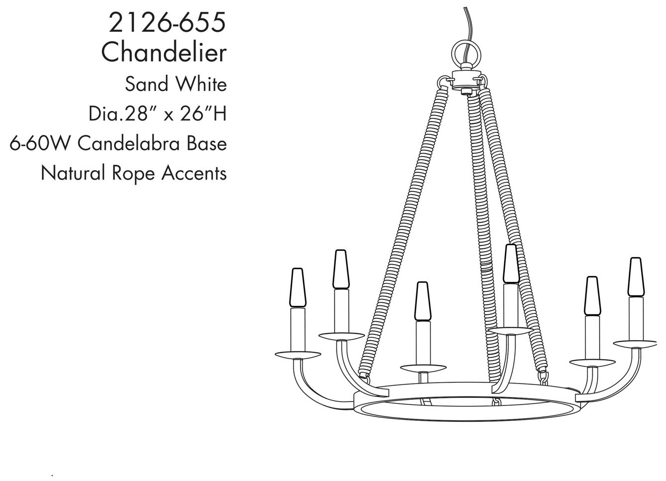 Image 3 Minka Lavery Lanton 28" Sand White Natural Rope 6-Light Chandelier more views