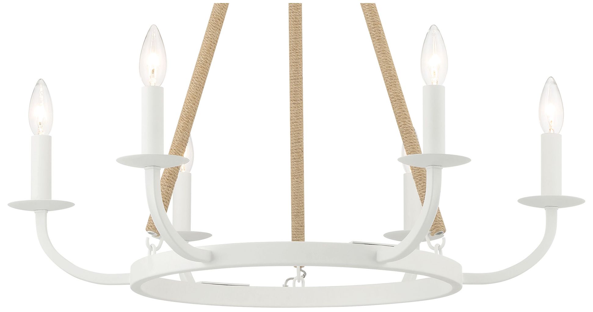 Image 4 Minka Lavery Lanton 28" Sand White Natural Rope 6-Light Chandelier more views