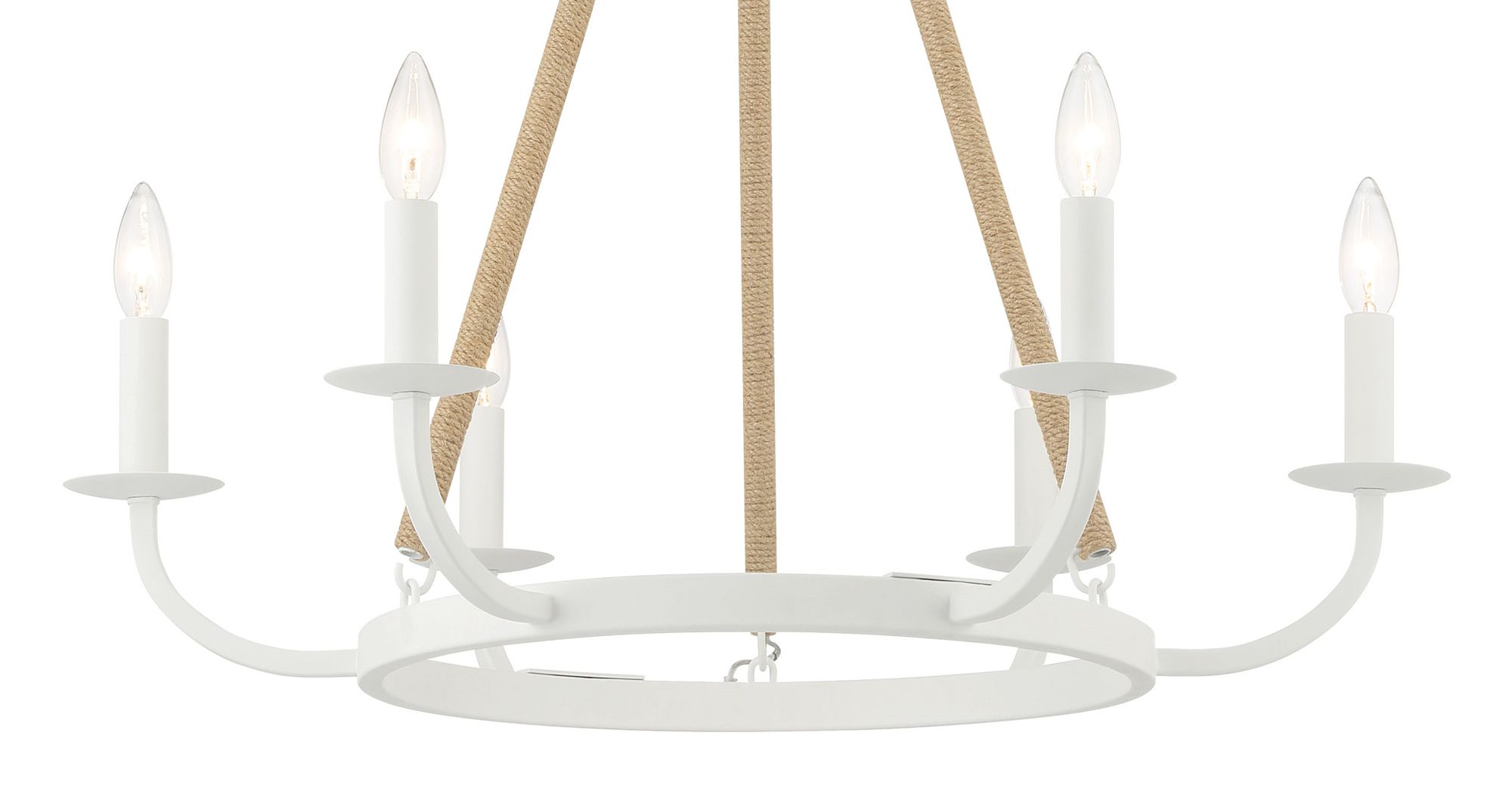 Image 6 Minka-Lavery Lanton 6-Light Sand White with Natural Rope Chandelier more views