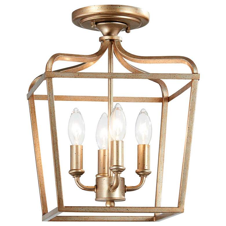 Image 1 Minka Lavery Laurel Estate 10 inch Wide 4-Light Cage Gold Ceiling Light