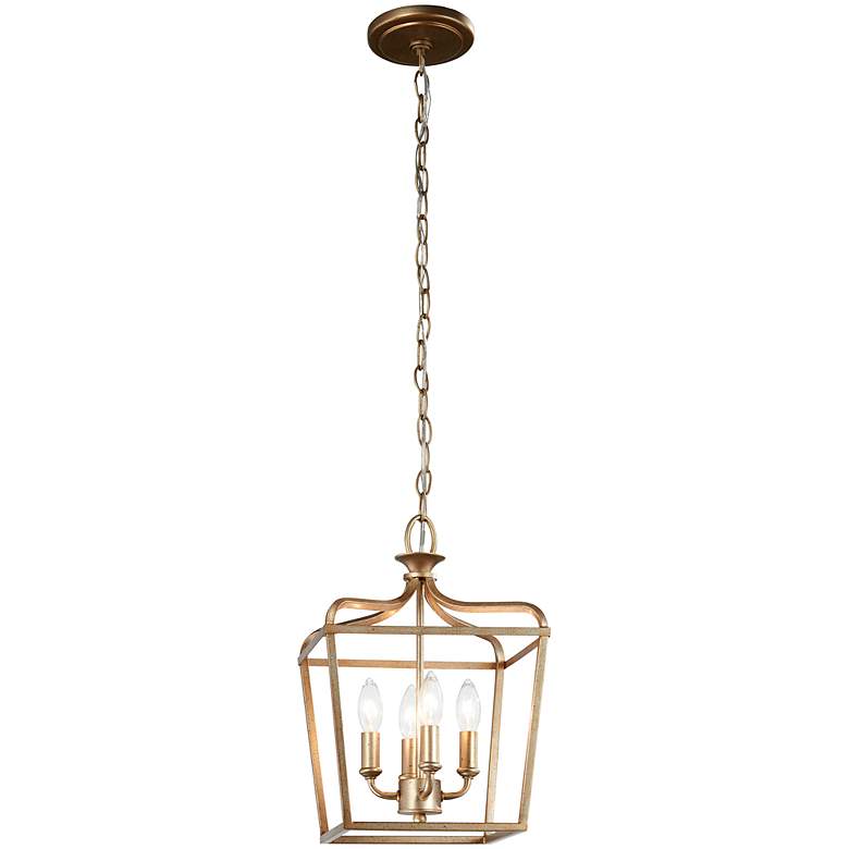 Image 2 Minka Lavery Laurel Estate 10 inch Wide 4-Light Cage Gold Ceiling Light more views