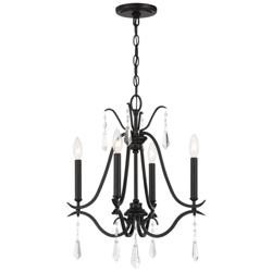 Minka Lavery Laurel Estate 18" Wide Black 4-Light Mini Chandelier