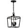 Minka Lavery Laurel Estate 4-Light 10-in Black Cage Pendant to Semi-Flush