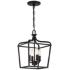 Minka Lavery Laurel Estate 4-Light 10-in Black Cage Pendant to Semi-Flush