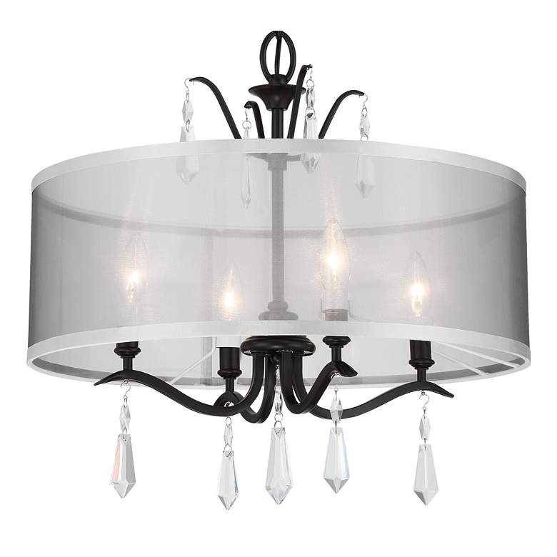 Image 4 Minka Lavery Laurel Estate 4-Light 20-in Black Pendant to Semi-Flush more views