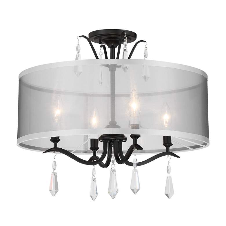 Image 5 Minka Lavery Laurel Estate 4-Light 20-in Black Pendant to Semi-Flush more views