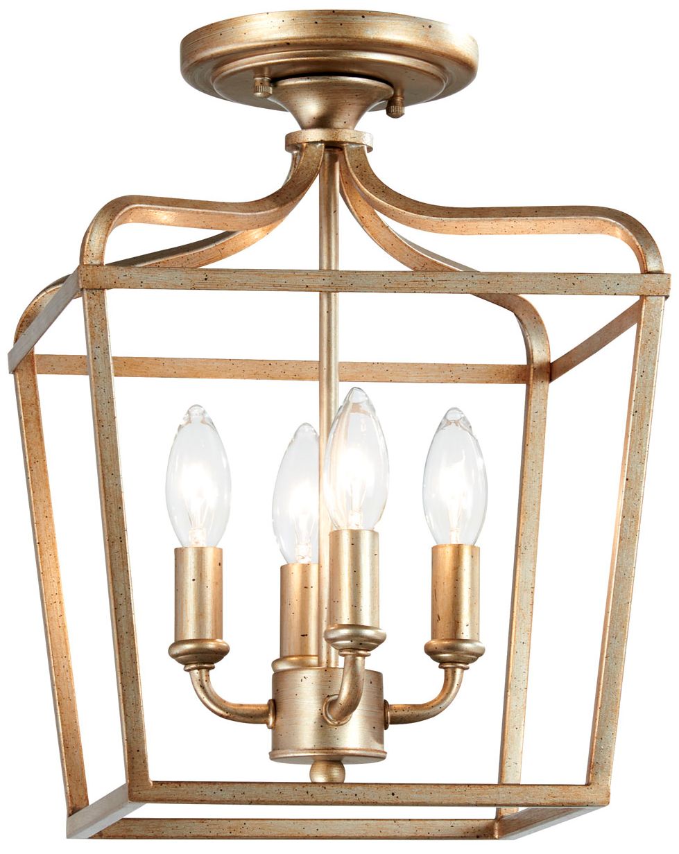 Minka-Lavery Laurel Estate 4-Light Brio Gold Pendant Convert to Semi-Flush