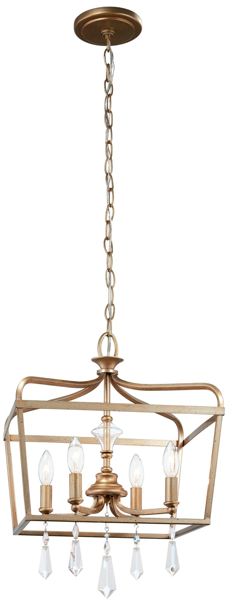 Image 2 Minka-Lavery Laurel Estate 4-Light Brio Gold Pendant Convert to Semi-Flush