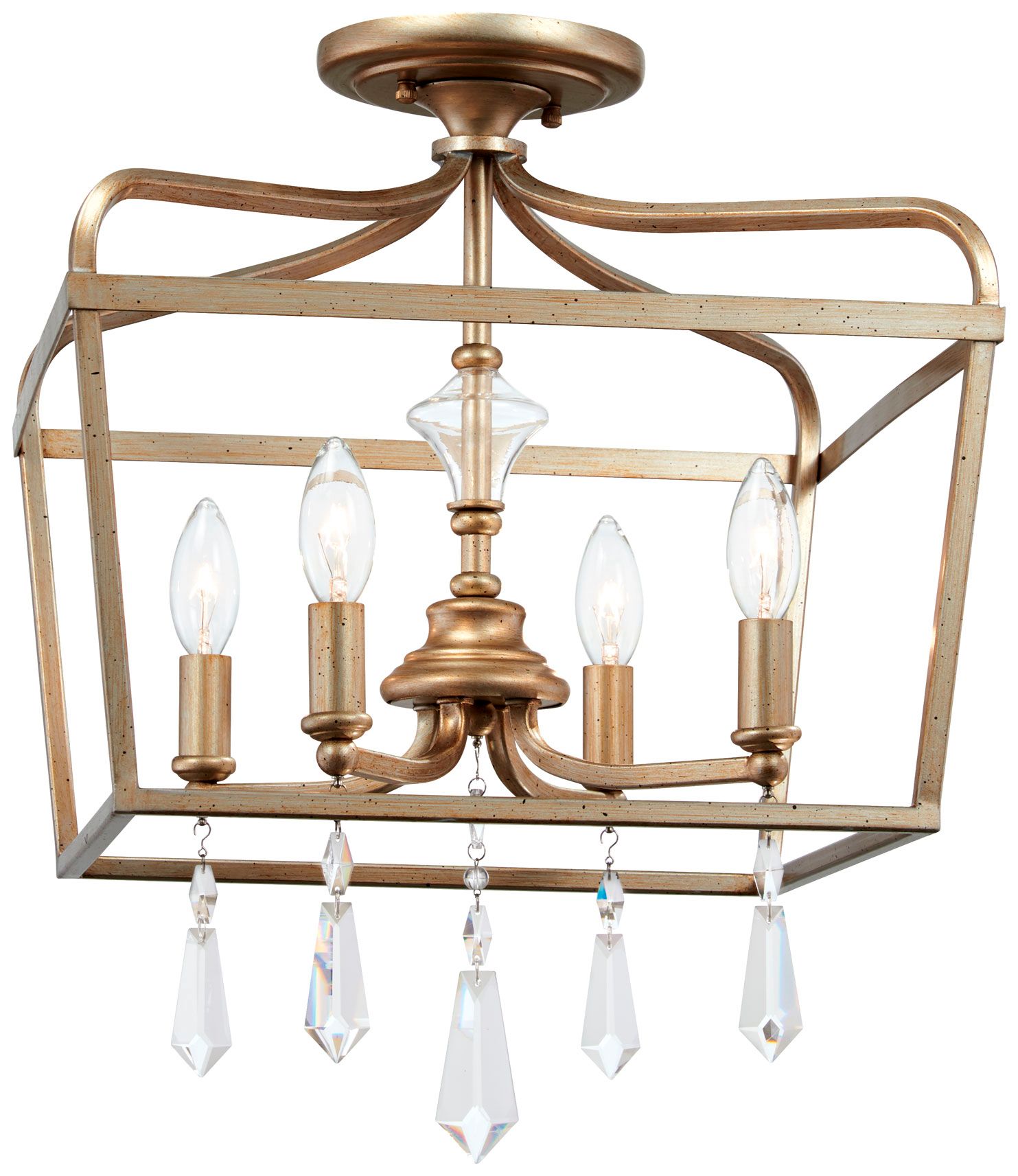 Image 3 Minka-Lavery Laurel Estate 4-Light Brio Gold Pendant Convert to Semi-Flush more views