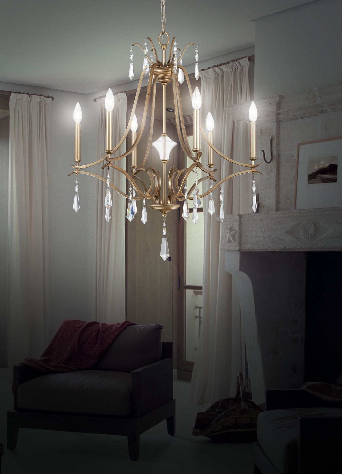 Image 4 Minka-Lavery Laurel Estate 6-Light Brio Gold Chandelier more views