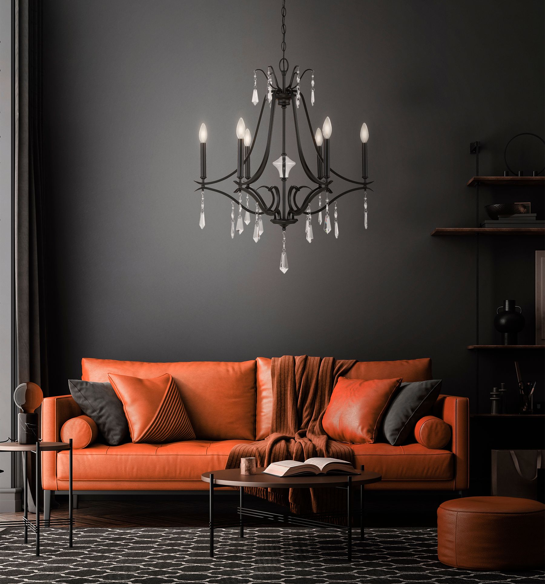 Image 5 Minka-Lavery Laurel Estate 6-Light Coal Chandelier more views