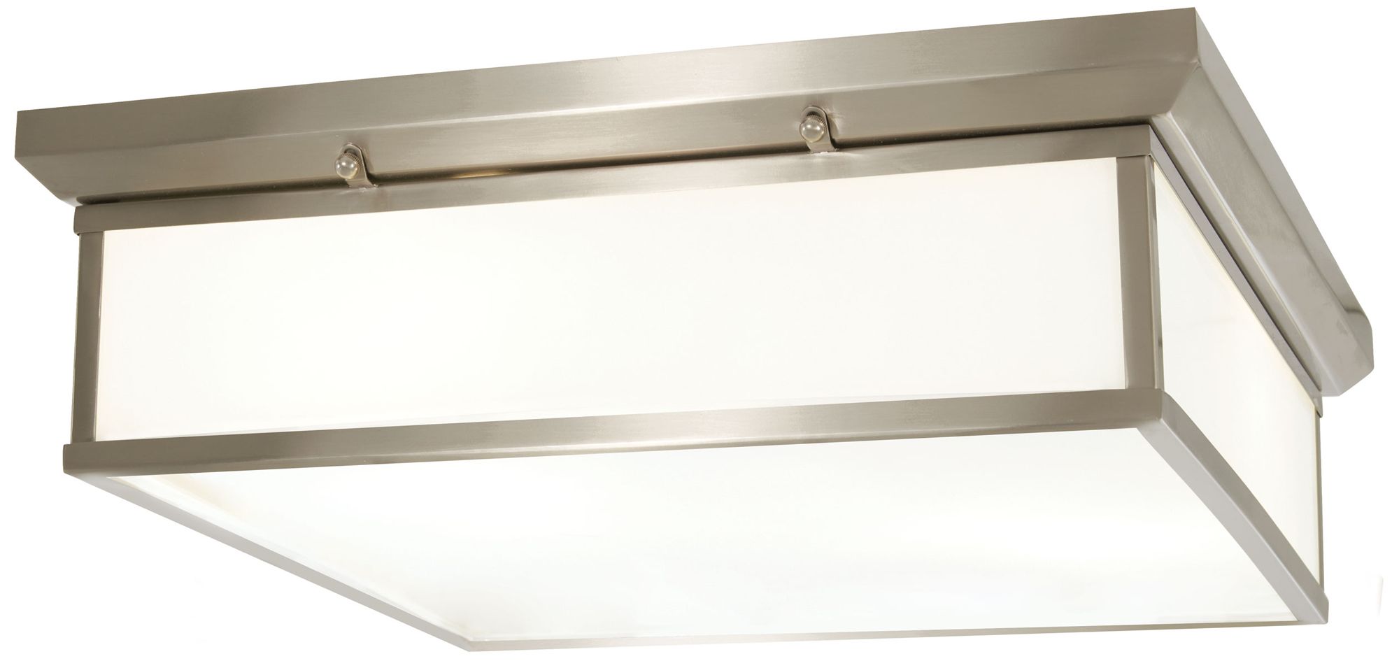 Minka-Lavery LED Brushed Nickel Flush Mount with White Glass Shades