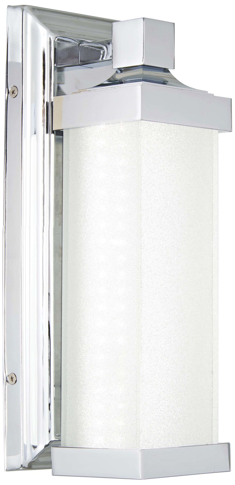 Minka-Lavery LED Chrome Wall Sconce with White Glass Shade