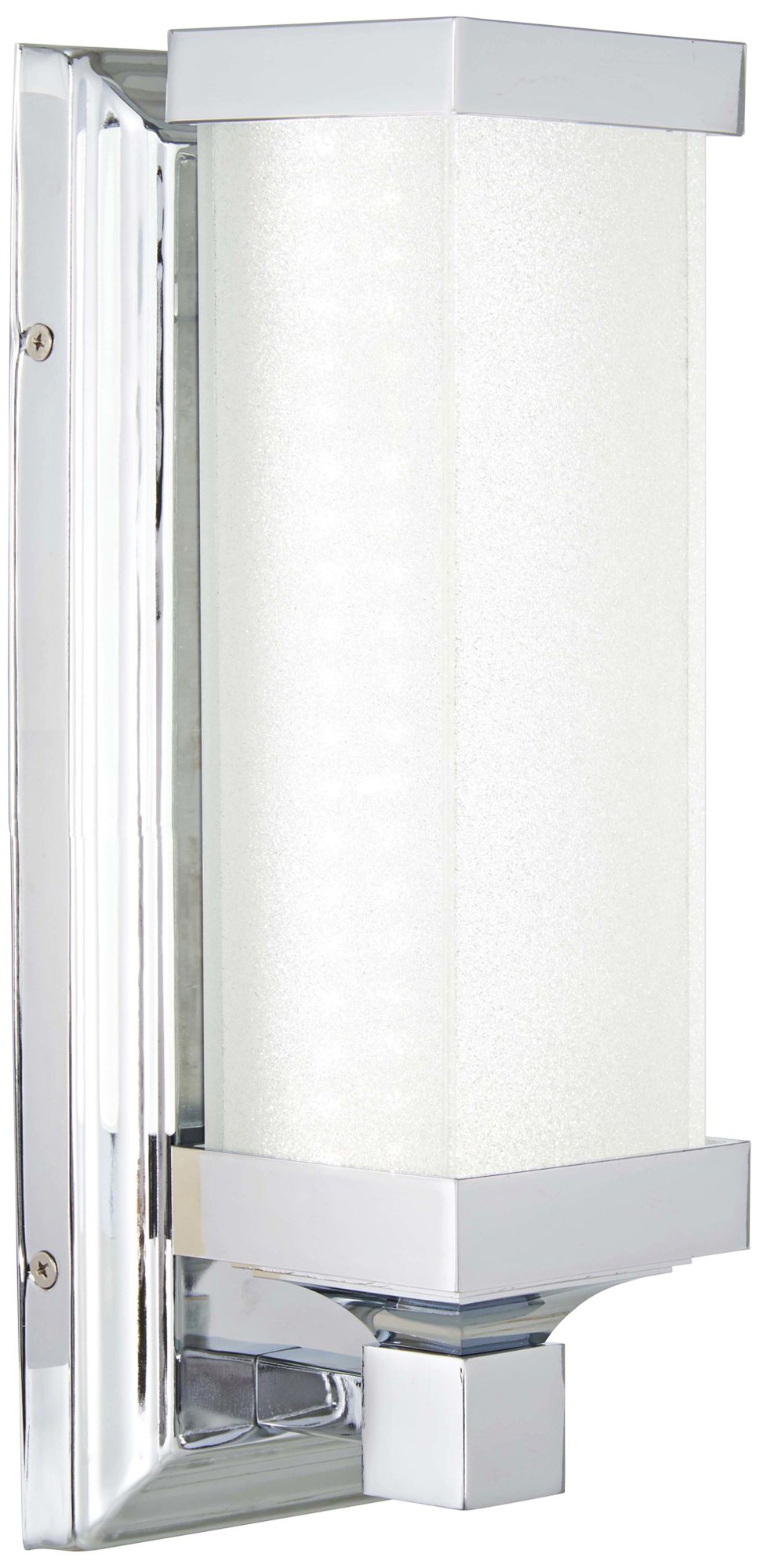 Image 2 Minka-Lavery LED Chrome Wall Sconce with White Glass Shade more views