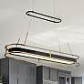 2_Minka Lavery Levitation 40" Coal and Brass LED Oval Island Chandelier