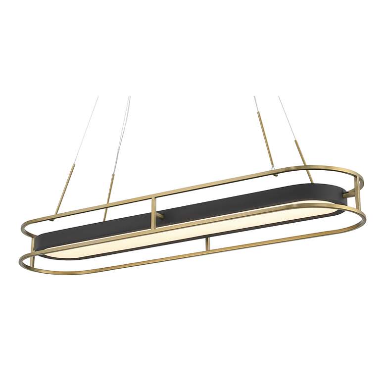 Image 4 Minka Lavery Levitation 40" Coal and Brass LED Oval Island Chandelier more views