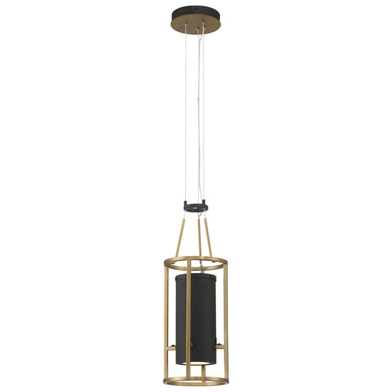 Image 2 Minka-Lavery Levitation LED 1-Light Sand Black and Soft Brass Mini-Pendant